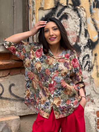 Camasa lejera cu nasturi si imprimeu floral [3]