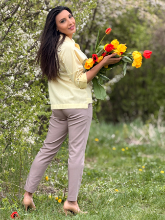 Camasa lejera din in cu accente artistice [5]