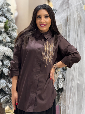 Camasa oversize cu detaliu cu paiete [4]