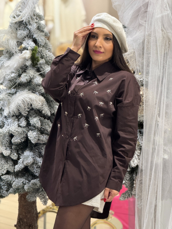 Camasa oversize cu fundite si perla [1]