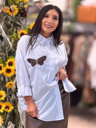 Imbracaminte de dama - Camasa oversize cu imprimeu fluture