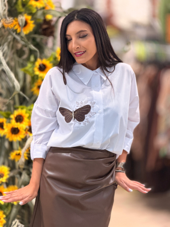 Camasa oversize cu imprimeu fluture [3]