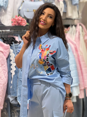 Camasa oversize cu imprimeu girafa [1]