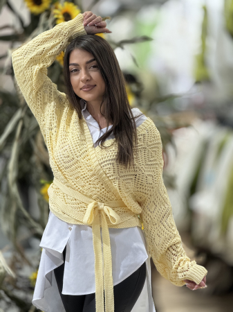 Geci si jachete - Cardigan din tricot cu cordon