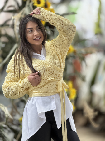 Cardigan din tricot cu cordon [2]