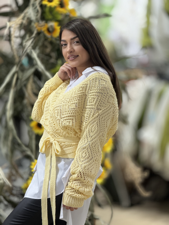 Cardigan din tricot cu cordon [1]