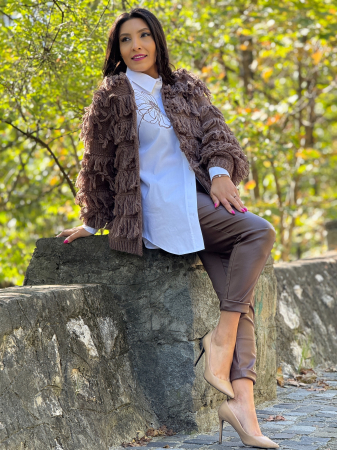 Cardigan tricotat cu franjuri [4]