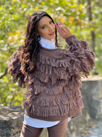 Cardigan tricotat cu franjuri [2]
