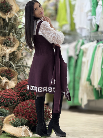 Compleu bordo cu rochie si jacheta [4]