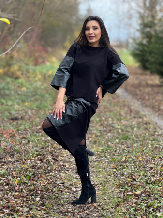 Compleu cu fusta din imitatie de piele [1]