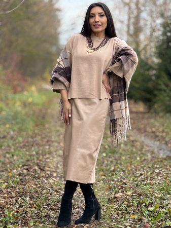 Imbracaminte de dama - Compleu cu fusta din imitatie de piele