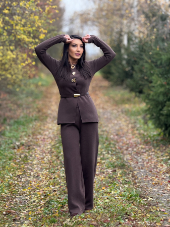 Compleu cu nasturi mari decorativi si curea in talie [2]