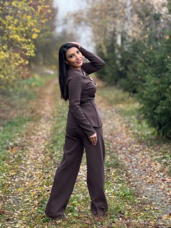 Compleu cu nasturi mari decorativi si curea in talie [4]