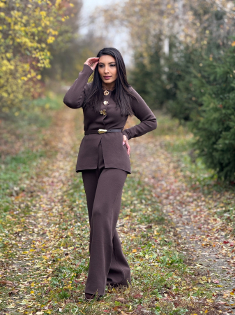 Compleu cu nasturi mari decorativi si curea in talie [1]