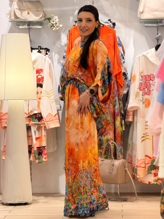 Compleu portocaliu  cu pantaloni cu imprimeu picasso [1]