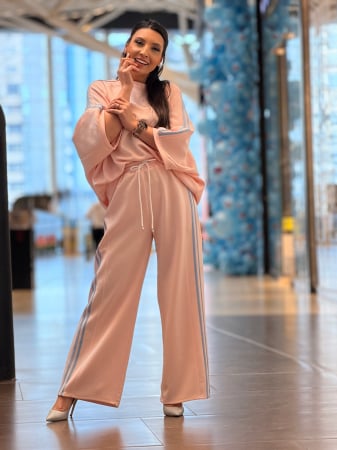 Imbracaminte de dama - Compleu roz cu dungi