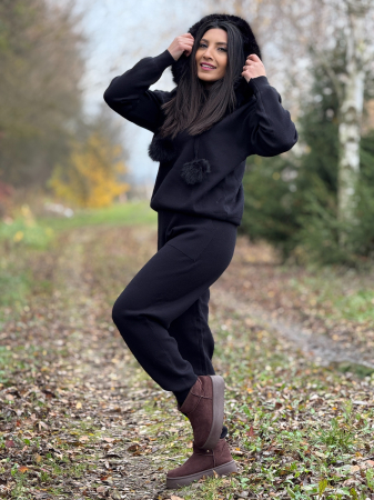 Compleuri si costume - Compleu tricotat cu blanita la gluga