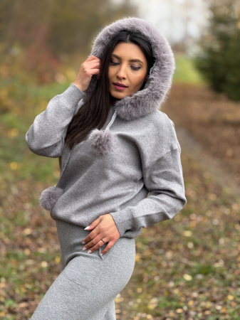 Compleu tricotat cu blanita la gluga [1]