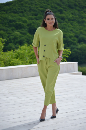 Compleu verde cu bluza cu nasturi [3]