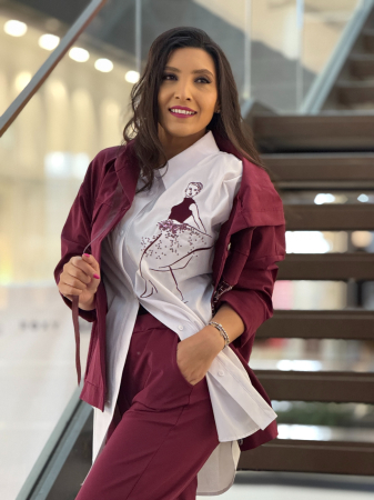 Costum casual cu hanorac tip camasa si pantaloni [6]