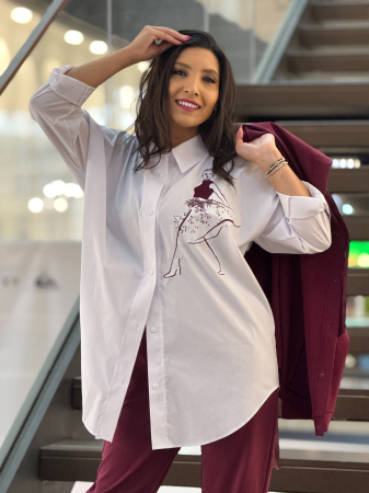 Costum casual cu hanorac tip camasa si pantaloni [5]