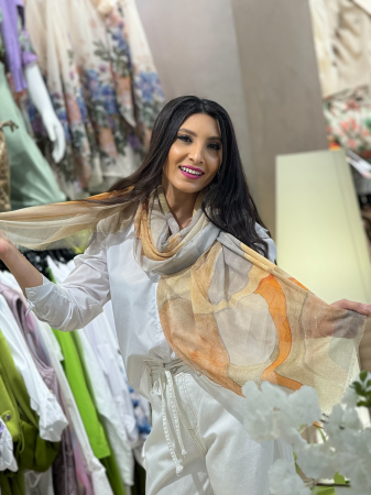 Accesorii de dama - Esarfa bej curcubeu