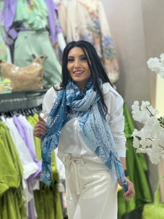 Esarfa bleo cu frunze exotice [2]