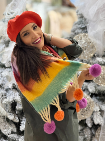 Esarfa colorata cu ciucurei [5]