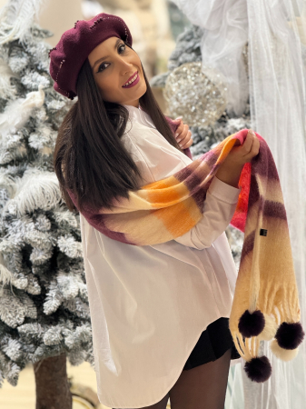 Esarfa colorata cu ciucurei [3]