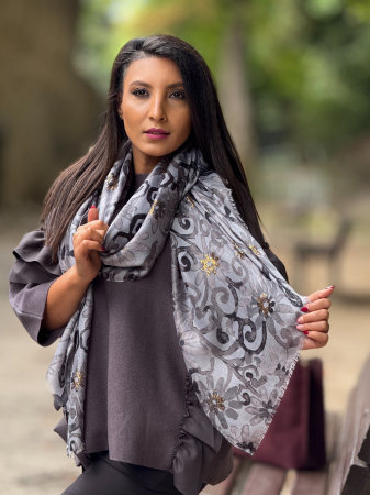 Accesorii de dama - Esarfa cu imprimeu flori