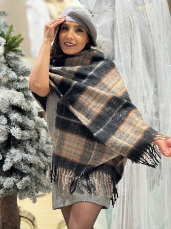 Esarfa in carouri cu insertii sclipici [1]