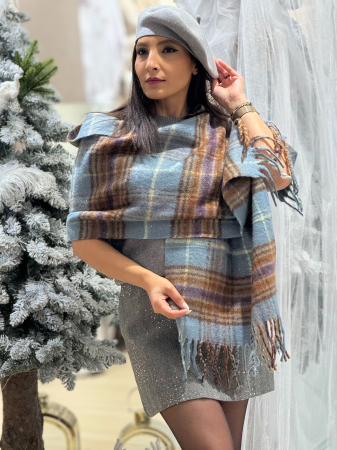 Esarfa in carouri cu insertii sclipici [1]