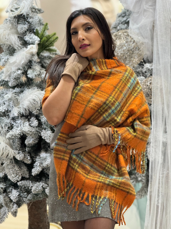 Esarfa in carouri cu insertii sclipici [1]