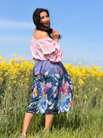 Fusta bleumarin cu flori [3]