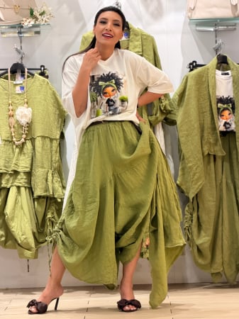 Imbracaminte de dama - Fusta pantalon din in