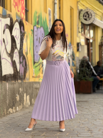 Fusta plisata cu curea [2]