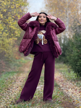 Geaca bordo din fas [2]