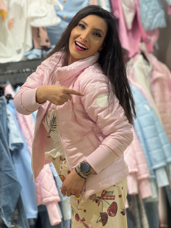 Geaca cu fermoar si detaliu hello beauty [2]