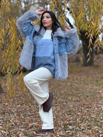 Geaca de blugi cu blana ecologica [5]