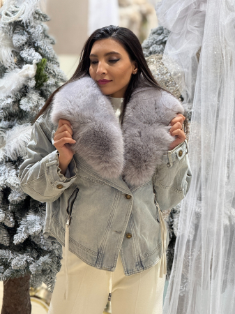 Geaca de jeans cu blana ecologica [5]