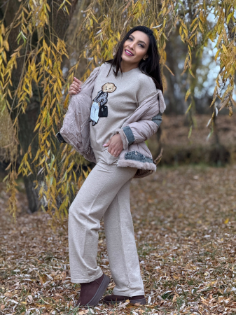 Geaca din fas cu detalii din jeans [6]