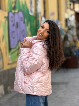 Geaca din fas cu fermoar si buzunare [5]