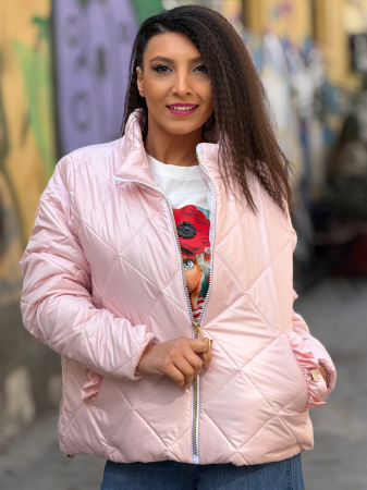 Geaca din fas cu fermoar si buzunare [2]