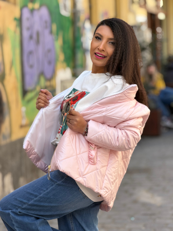 Geaca din fas cu fermoar si buzunare [6]