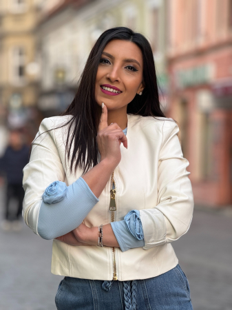 Geaca din piele ecologica cu fermoar supradimensionat [5]