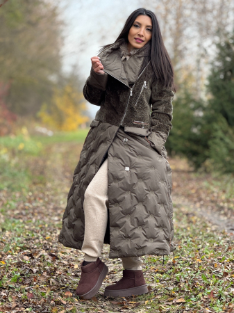 Geaca eleganta din blana si detalii din piele ecologica [4]