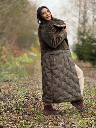 Geaca eleganta din blana si detalii din piele ecologica [5]