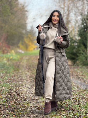 Geaca eleganta din blana si detalii din piele ecologica [9]