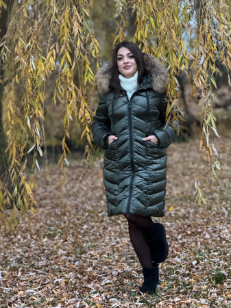 Geaca kaki cu blana naturala [2]