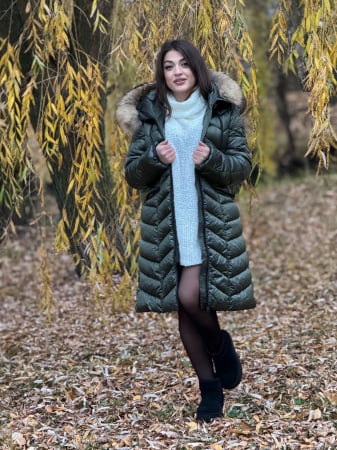 Geci si jachete - Geaca kaki cu blana naturala